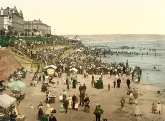 Strand ved Bridlington, Yorkshire, pub. ca. 1890 - 1900 (kromolitografi)